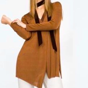 NWT ZARA W&B METALLIC BROWN TUNIC